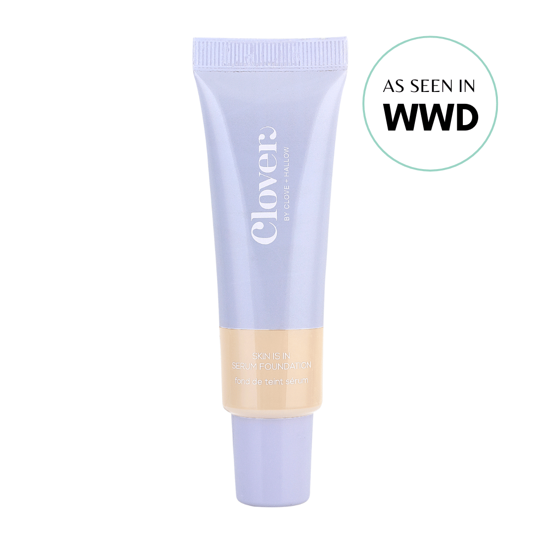 Clover by Clove + Hallow Face 02 - Very fair skin with peachy undertones Skin Is In Serum Foundation Affordable Vegan Serum Foundation | Skin Is In Foundation