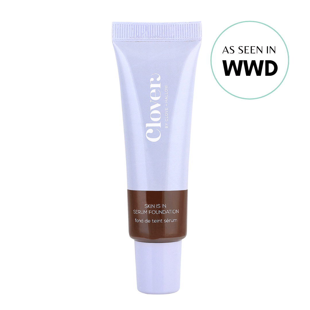 Clover by Clove + Hallow Face 14 - Ultra deep skin with neutral undertones Skin Is In Serum Foundation Affordable Vegan Serum Foundation | Skin Is In Foundation