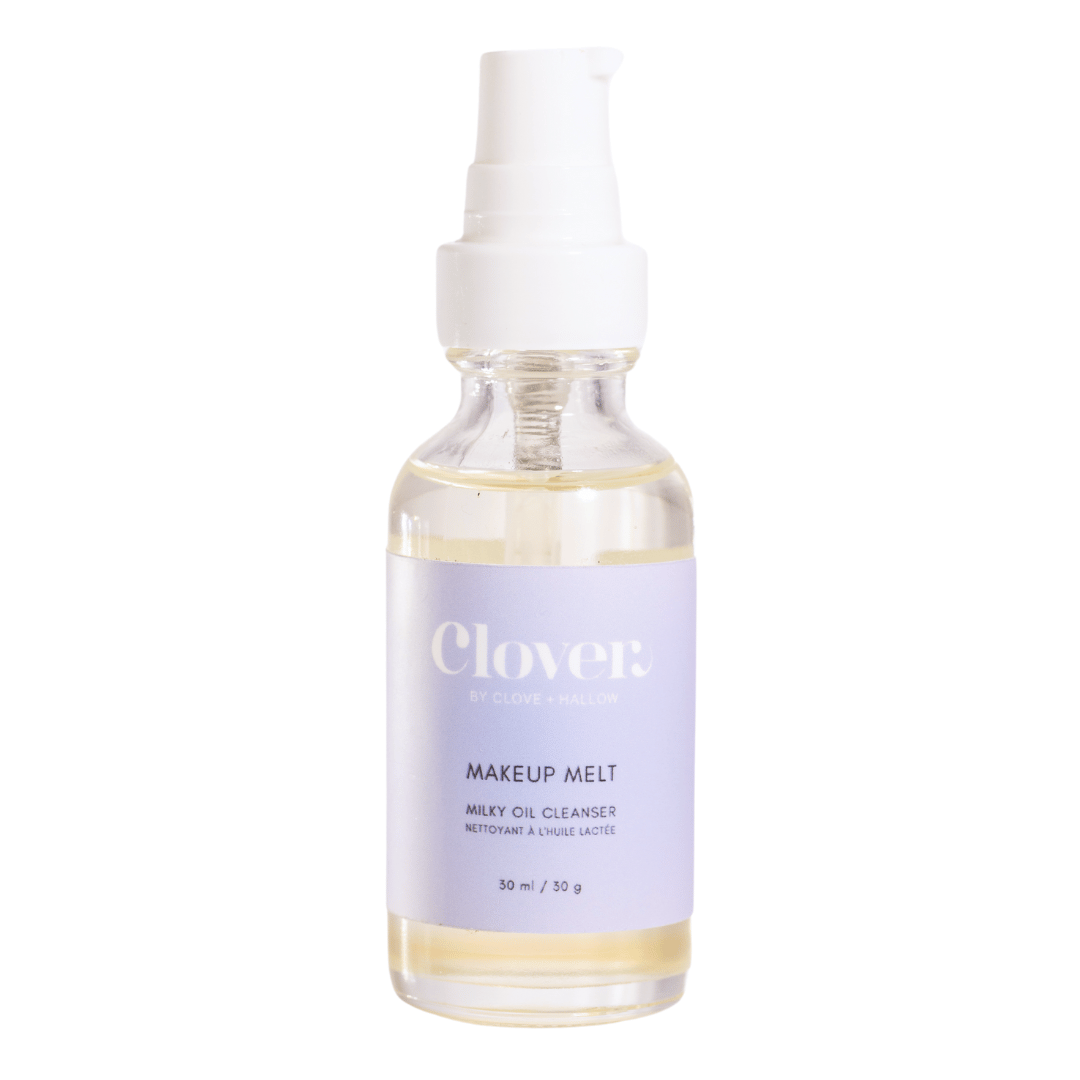 Clover by Clove + Hallow Skincare 1 oz. Makeup Melt Fragrance-Free Oil Cleanser Affordable Milky Cleansing Oil | Makeup Melt Milky Cleansing Oil