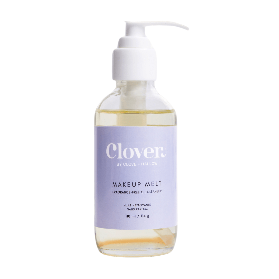 Clover by Clove + Hallow Skincare 4 oz. Makeup Melt Fragrance-Free Oil Cleanser Affordable Milky Cleansing Oil | Makeup Melt Milky Cleansing Oil