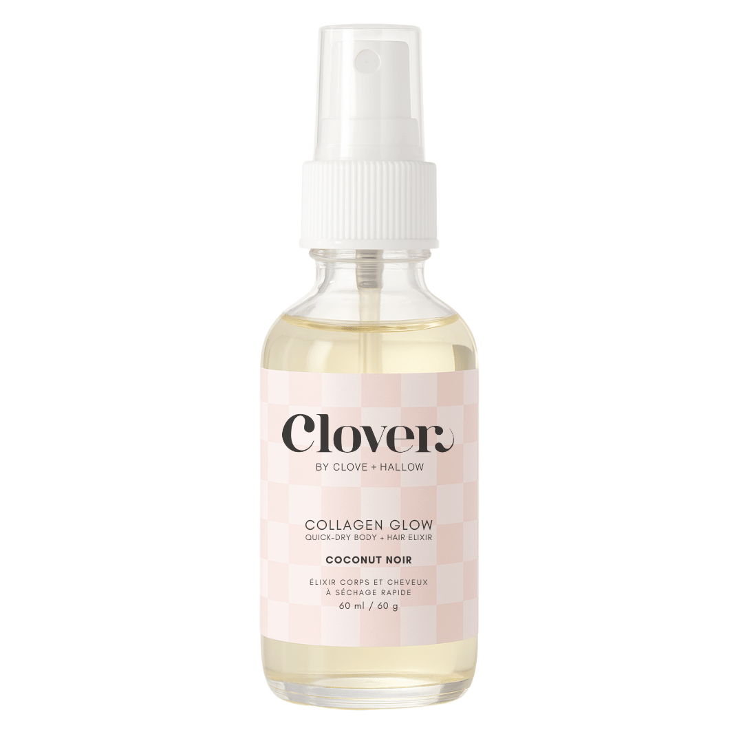Clover by Clove + Hallow Skincare Coconut Noir - Coconut Milk/Sandalwood/Tonka/Musk/Rum Collagen Glow Quick-Dry Body + Hair Elixir Collagen Glow Quick-Dry Body + Hair Elixir