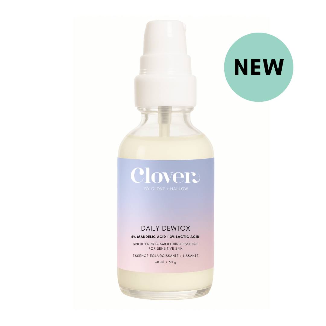 Clover by Clove + Hallow Skincare Daily Dewtox Smoothing & Brightening Essence Affordable Acne Skin Care | Balancing Oil