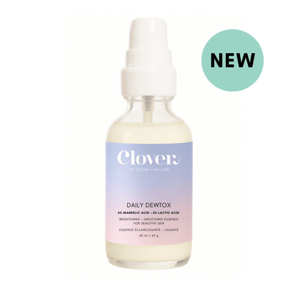 Clover by Clove + Hallow Skincare Daily Dewtox Smoothing & Brightening Essence Affordable Acne Skin Care | Balancing Oil